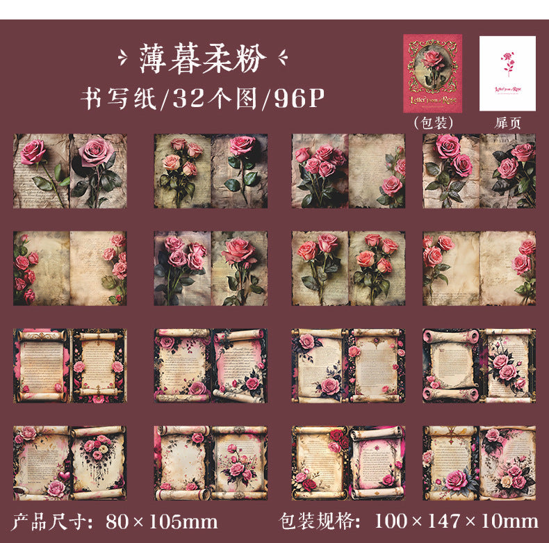 S-29 Retro Rose Theme Hardcover Material Book Letter from the Rose Series 4Style