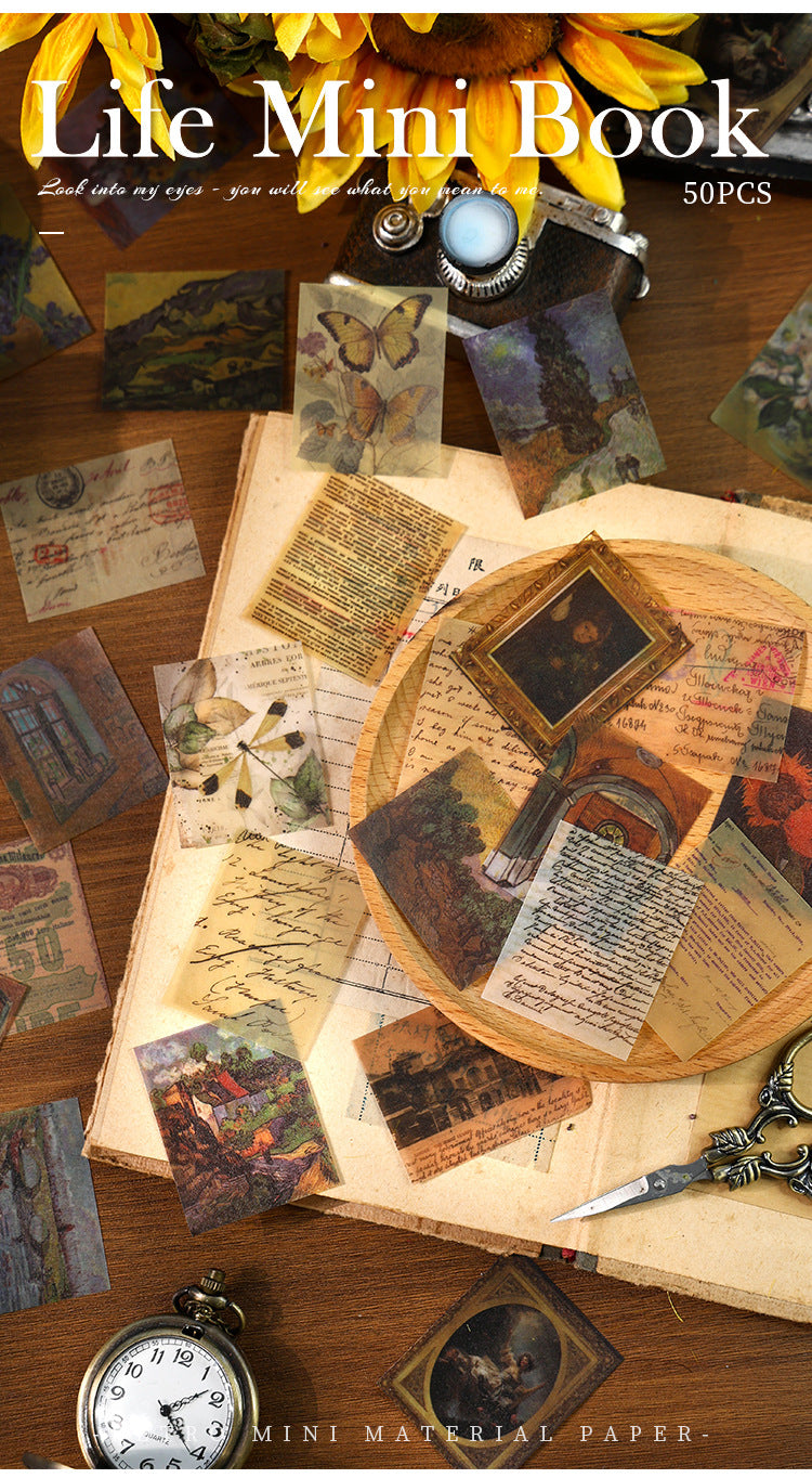 P-12 Ancient Forest Sulfuric Acid Paper Material Pack Life mini Book Series