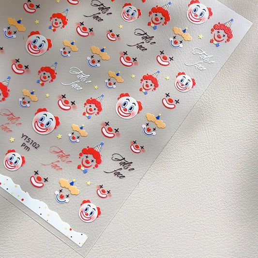 MINI-20 Transparent Plain Clown Stickers