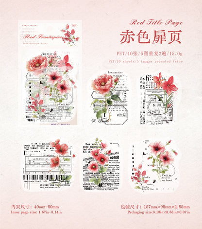 S-44  Kaleidoscope Notes Series Vintage Floral Landscaping Theme 6Style