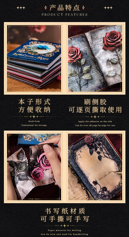 S-29 Retro Rose Theme Hardcover Material Book Letter from the Rose Series 4Style