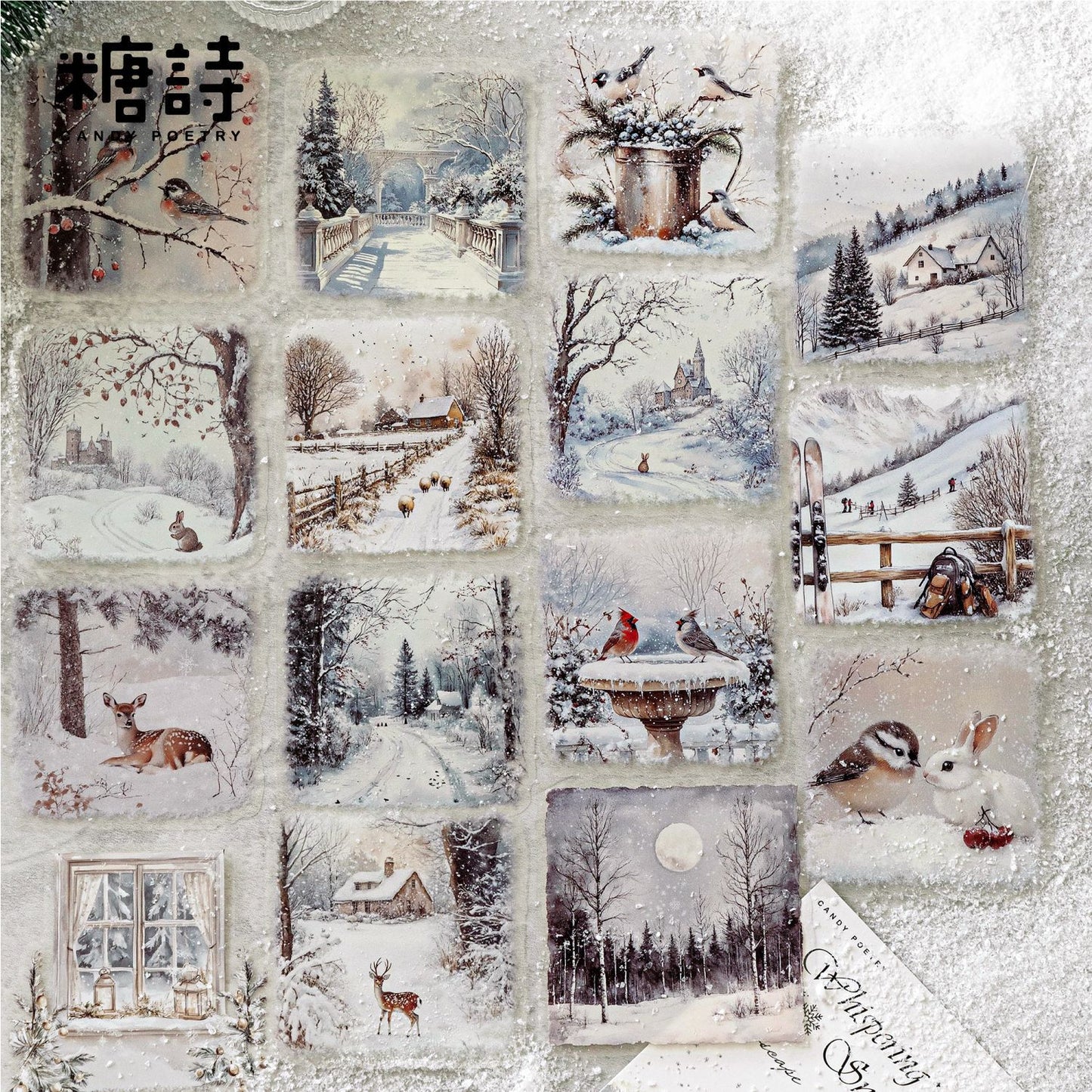 S-39  Large Size LandscapeSnow Poetry Series Winter Snow Scene 6Style