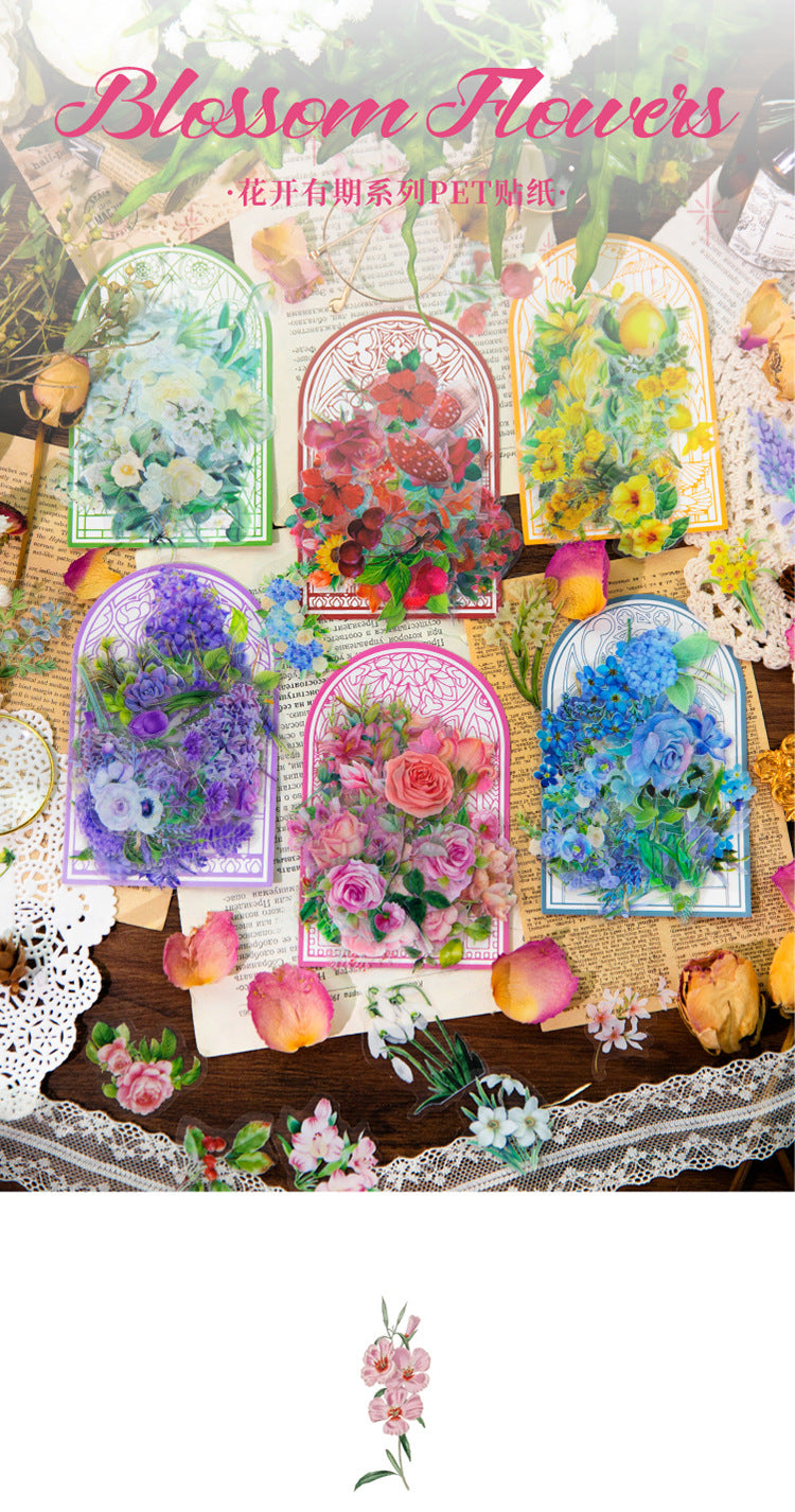 S-10 PET Stickers Flower Season Series Plant and Flower 6 Options