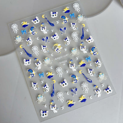 MINI-11 Shell Light Bowknot Kitten Stickers