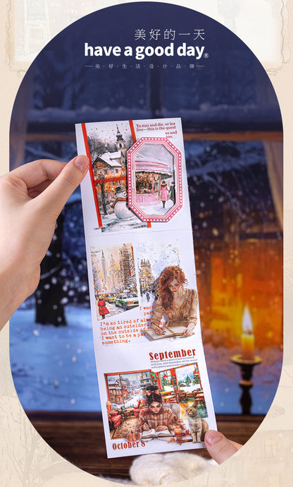 S-18   Sticker Book Winter Light Collection 50Winter Scenery Theme Material 4Style
