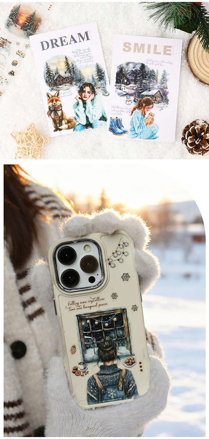 S-42 Dark Phantom Cloud Snow Series Sticker Tape Winter Theme Landscaping 6Style