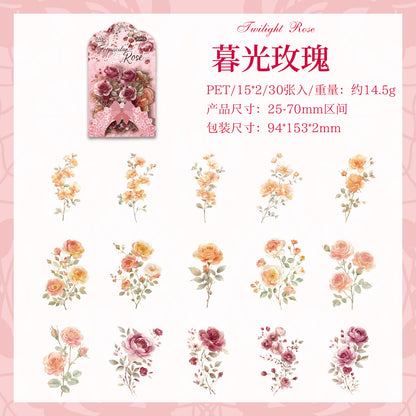S-41 Flower Series Floral Journal Decoration Collage Material Base Stickers
