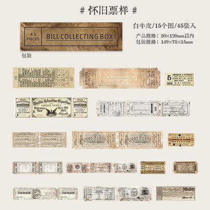 S-40  Retro Ticket Box Sticker Pack 6Style