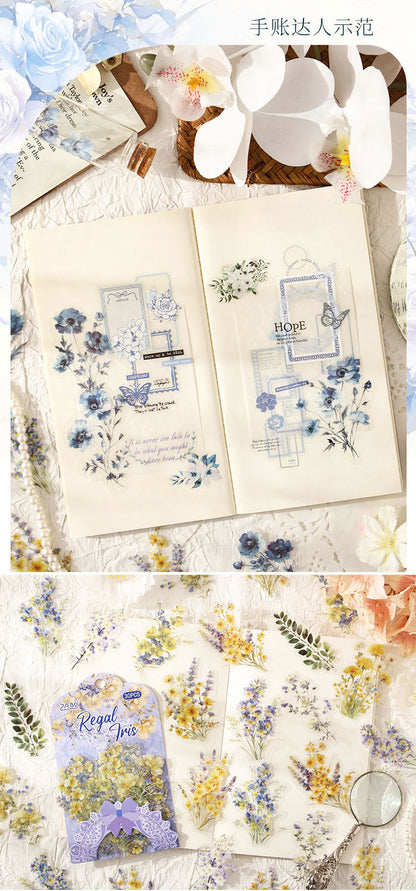 S-41 Flower Series Floral Journal Decoration Collage Material Base Stickers