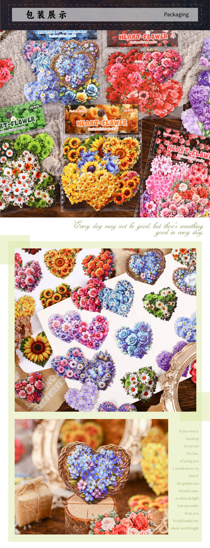 S-36 Heart Flower Series sticker 6Style