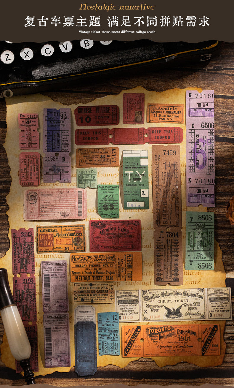 S-40  Retro Ticket Box Sticker Pack 6Style