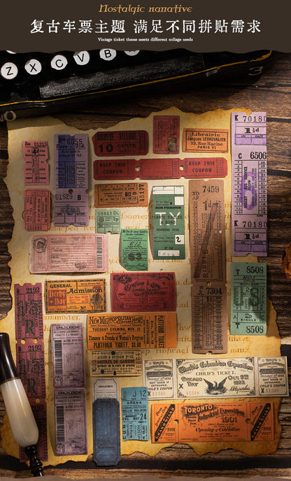 S-40  Retro Ticket Box Sticker Pack 6Style