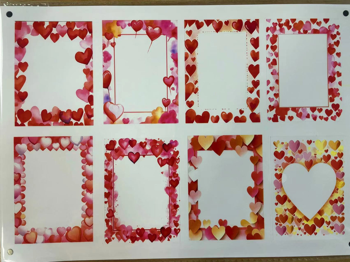 A-7 Valentine ATC background precut sticker  A4 size（2Pieces)