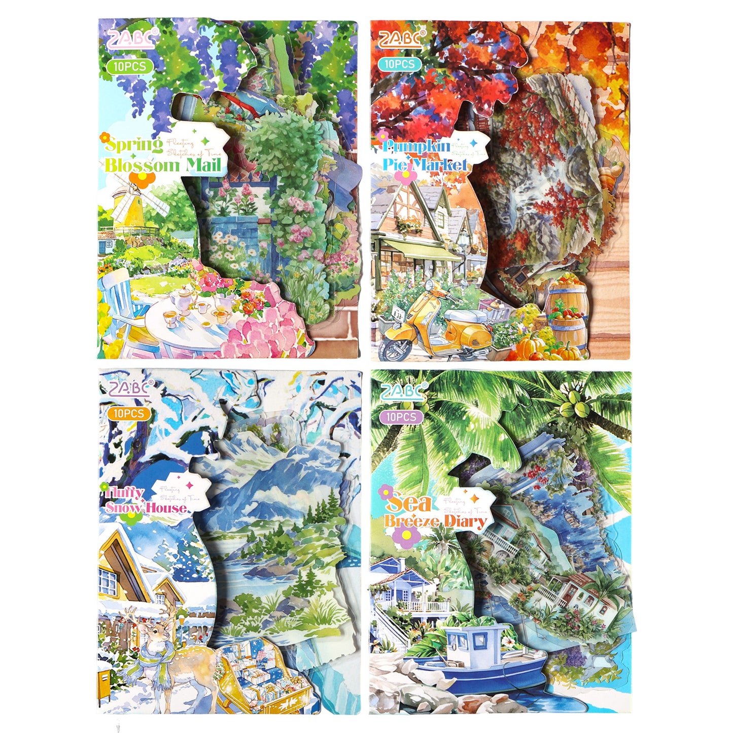 S-49  Seasonal Light Painting Series Sticker Pack 4Style