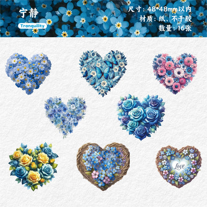 S-36 Heart Flower Series sticker 6Style