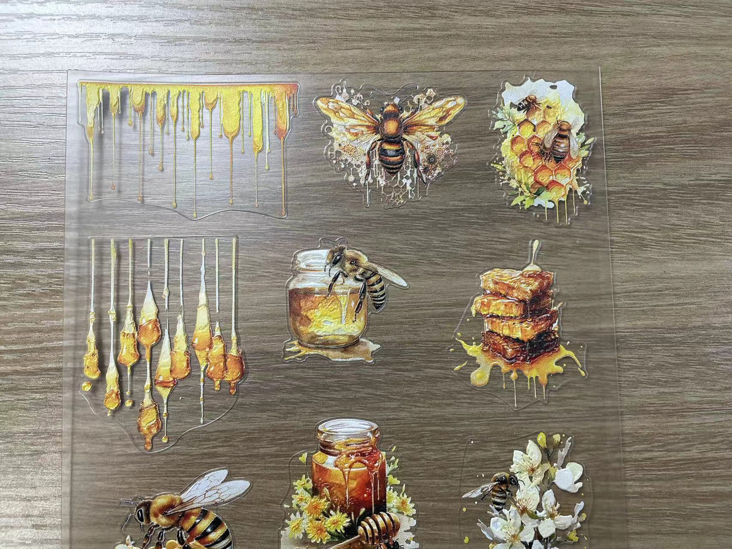 E-5 Honey BeeEmbossed stickers