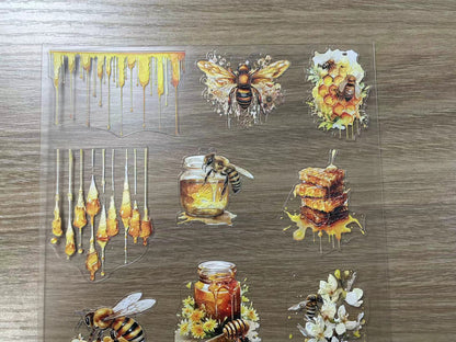 E-5 Honey BeeEmbossed stickers