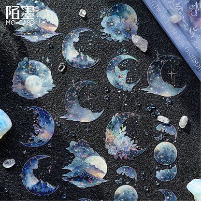 S-31  Ice Crystal PET 3D Laser Silver Sticker Starry Sky Secret Realm Series 6Style