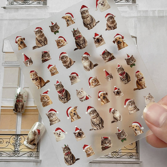 mini-6 Christmas Realistic Cat Stickers