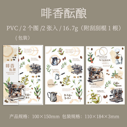 S-22 Coffee Transfer Sticker Hazy Coffee Fragrance Dream Series  6Style
