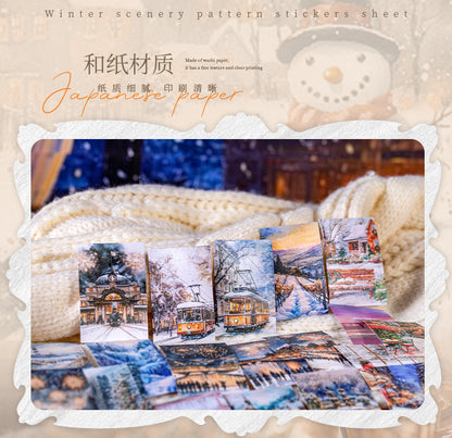 S-18   Sticker Book Winter Light Collection 50Winter Scenery Theme Material 4Style