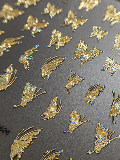 MINI-13 Silver Butterfly Stickers