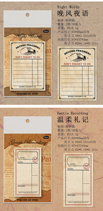 P-11 Ancient Forest Sticky Notes Poetic Series of Time Material Retro Chronicle 4Style