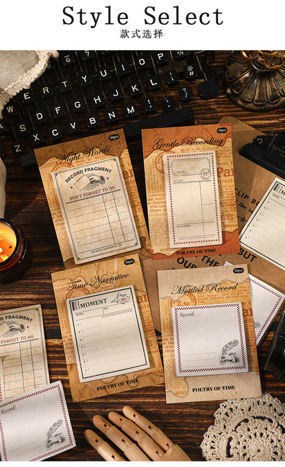 P-11 Ancient Forest Sticky Notes Poetic Series of Time Material Retro Chronicle 4Style