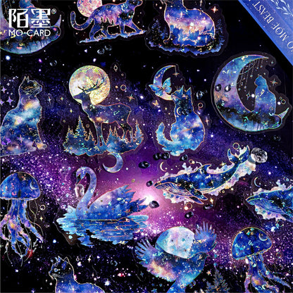 S-31  Ice Crystal PET 3D Laser Silver Sticker Starry Sky Secret Realm Series 6Style