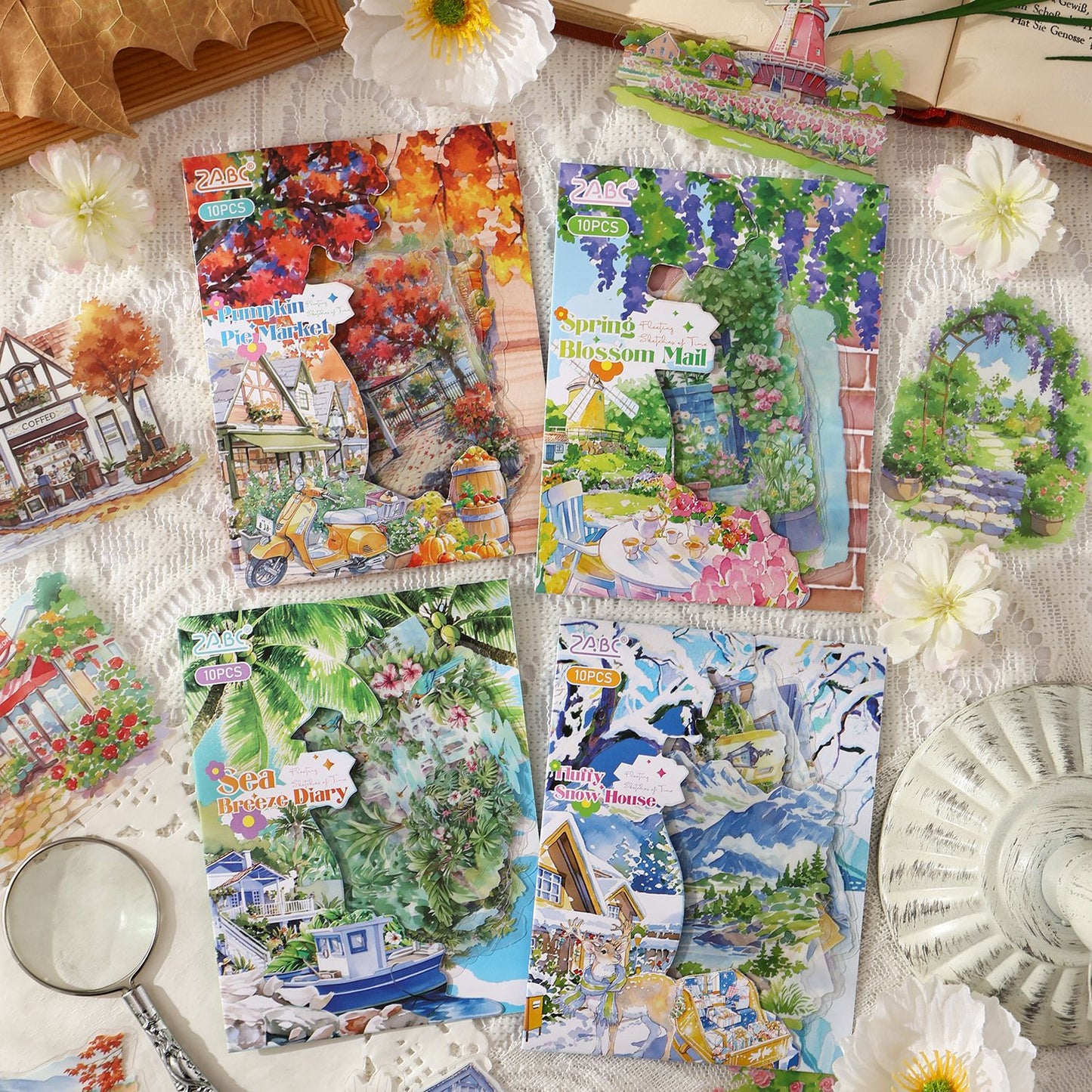 S-49  Seasonal Light Painting Series Sticker Pack 4Style