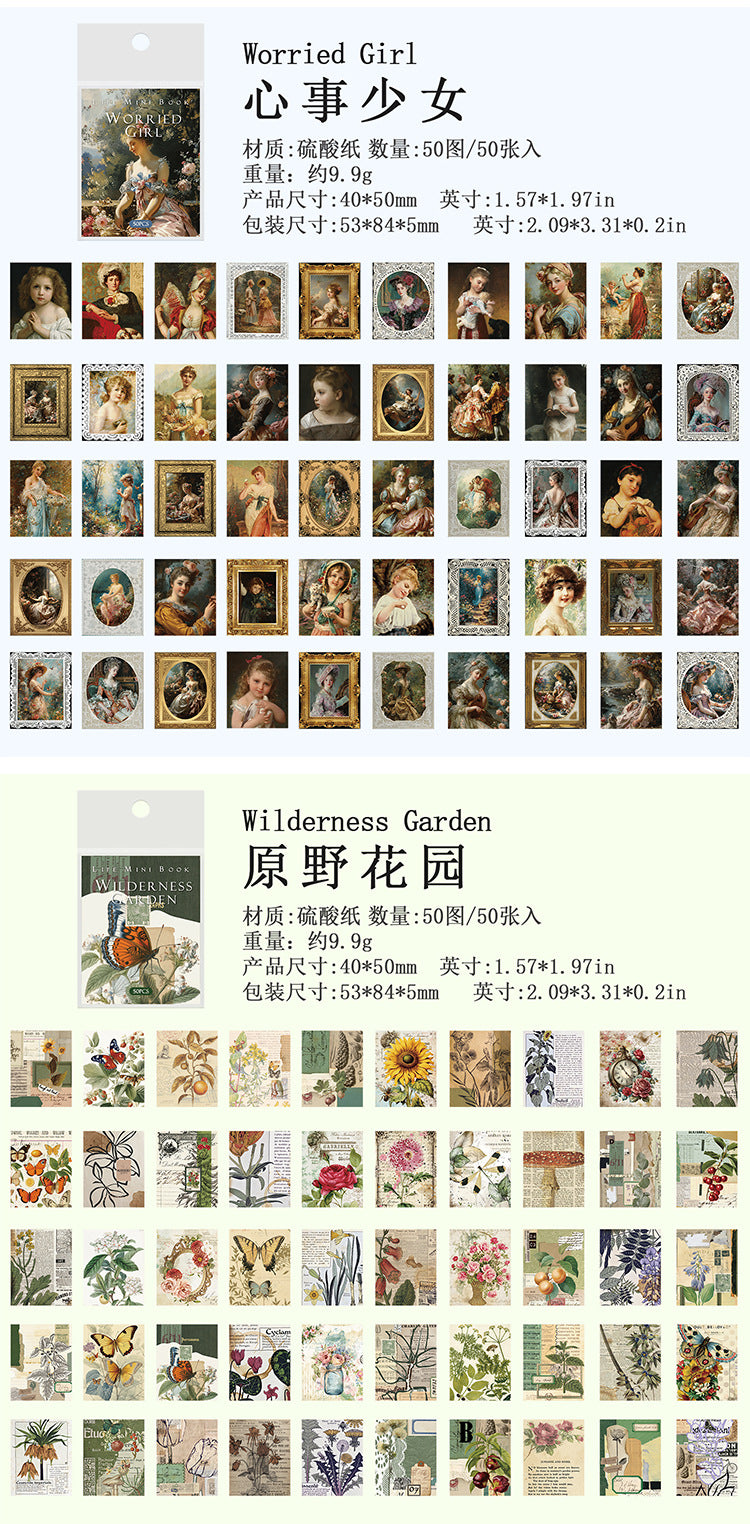 P-12 Ancient Forest Sulfuric Acid Paper Material Pack Life mini Book Series