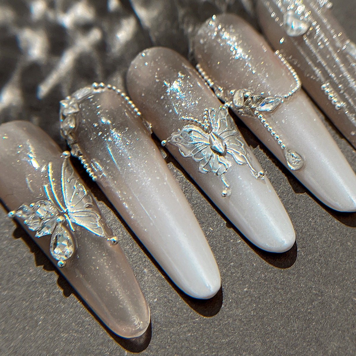 MINI-13 Silver Butterfly Stickers
