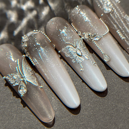 MINI-13 Silver Butterfly Stickers