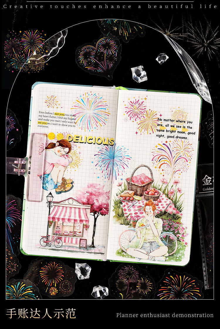 S-16 Dark Phantom PET Sticker package Gorgeous Fireworks Painting Series