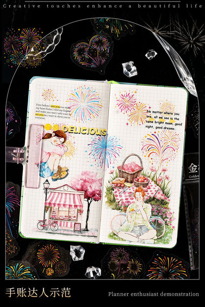 S-16 Dark Phantom PET Sticker package Gorgeous Fireworks Painting Series