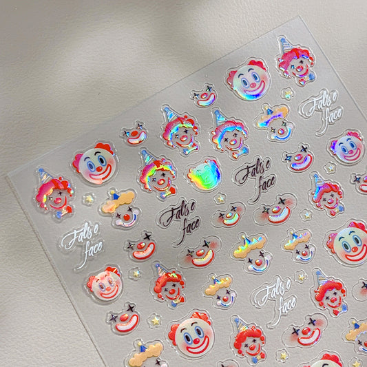 MINI-20 Transparent Plain Clown Stickers