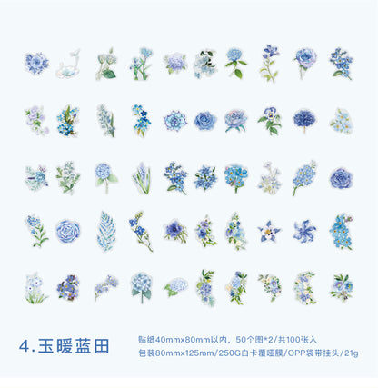 S-10 PET Stickers Flower Season Series Plant and Flower 6 Options