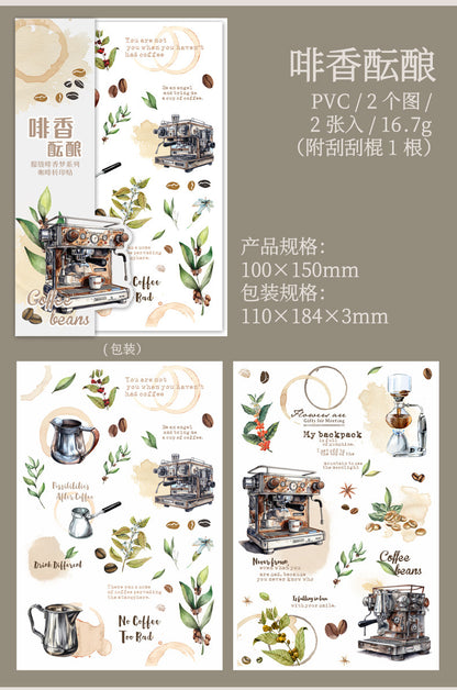 S-22 Coffee Transfer Sticker Hazy Coffee Fragrance Dream Series  6Style