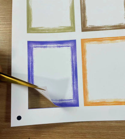 A-10  ATC background frame precut sticker  A4 size（1Piece)