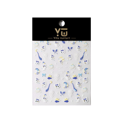 MINI-11 Shell Light Bowknot Kitten Stickers