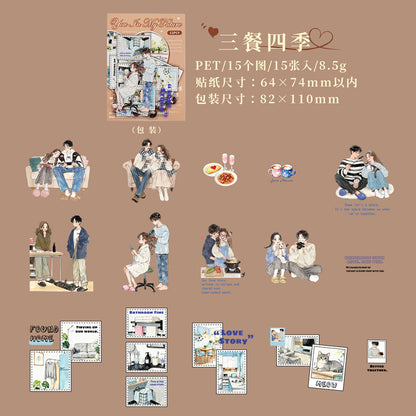 S-32  The Rest of My Life with You Series Couple Theme Sticker 6Style