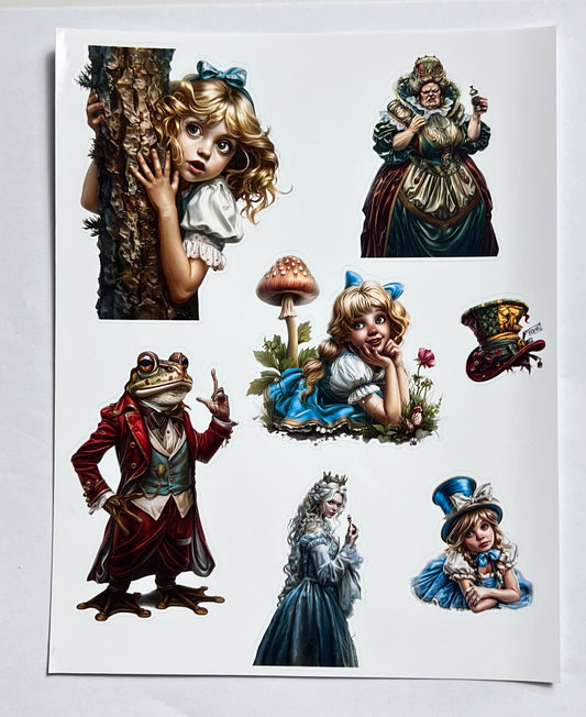 Sticker Book -2 Alice in Wonderland 20 pieces( 6 pieces pet, 14 pieces glossy paper)