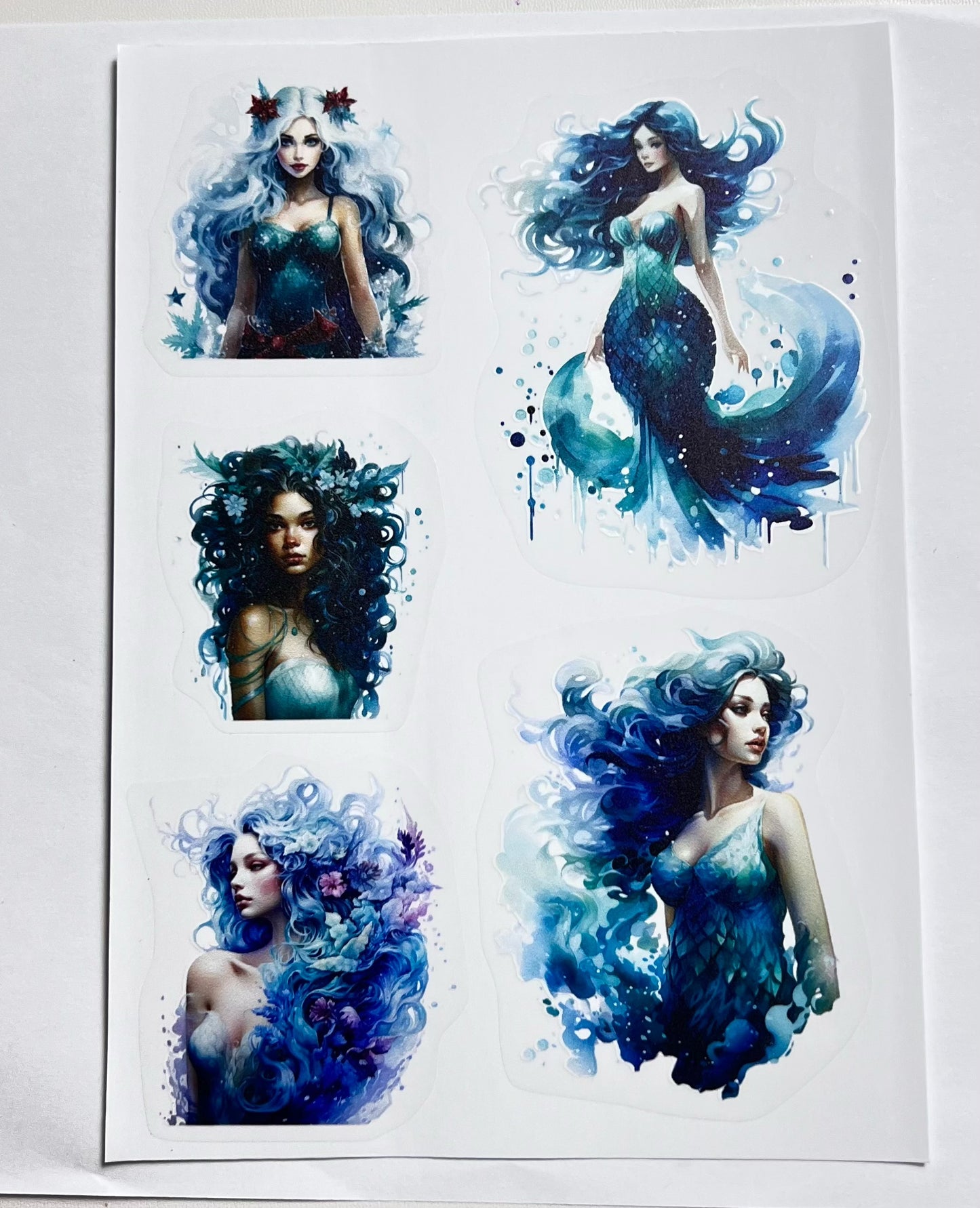 S-9 Underwater world/mermaid Stickers (pet precut sticker) 14*20cm each piece