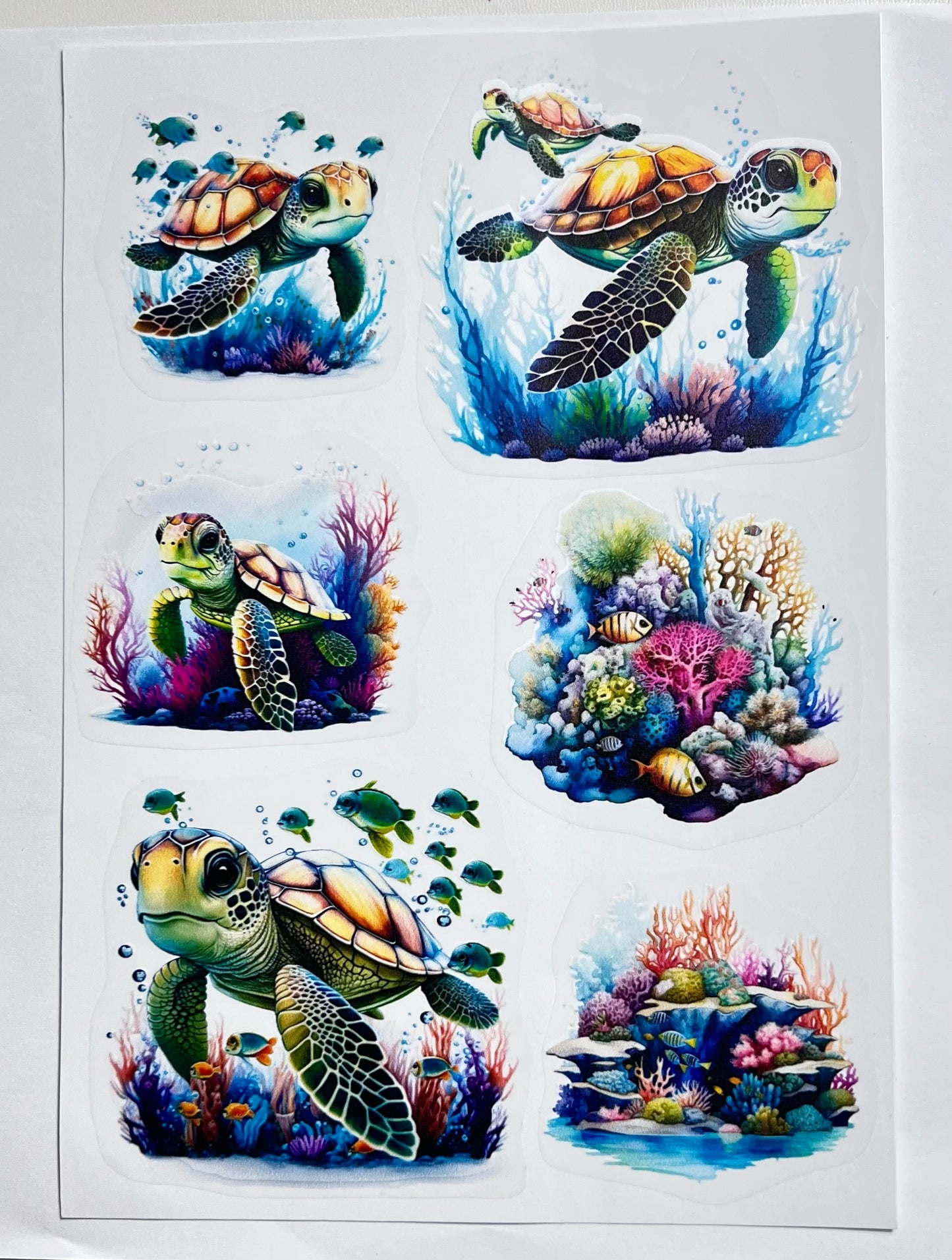 S-9 Underwater world/mermaid Stickers (pet precut sticker) 14*20cm each piece