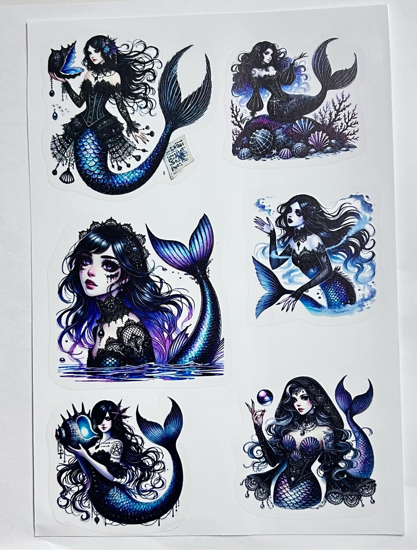 S-9 Underwater world/mermaid Stickers (pet precut sticker) 14*20cm each piece