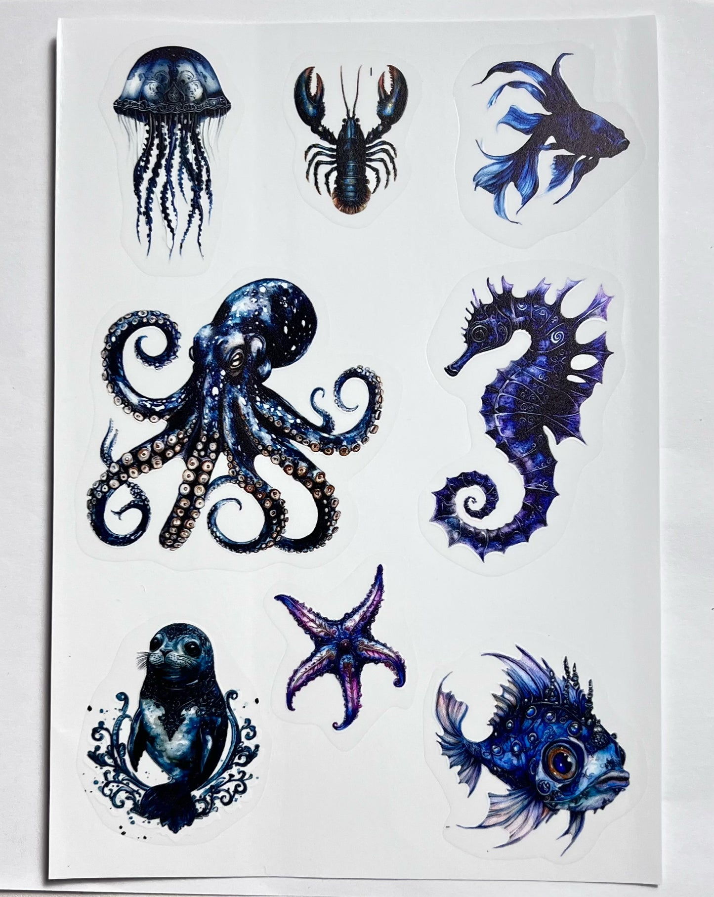 S-9 Underwater world/mermaid Stickers (pet precut sticker) 14*20cm each piece
