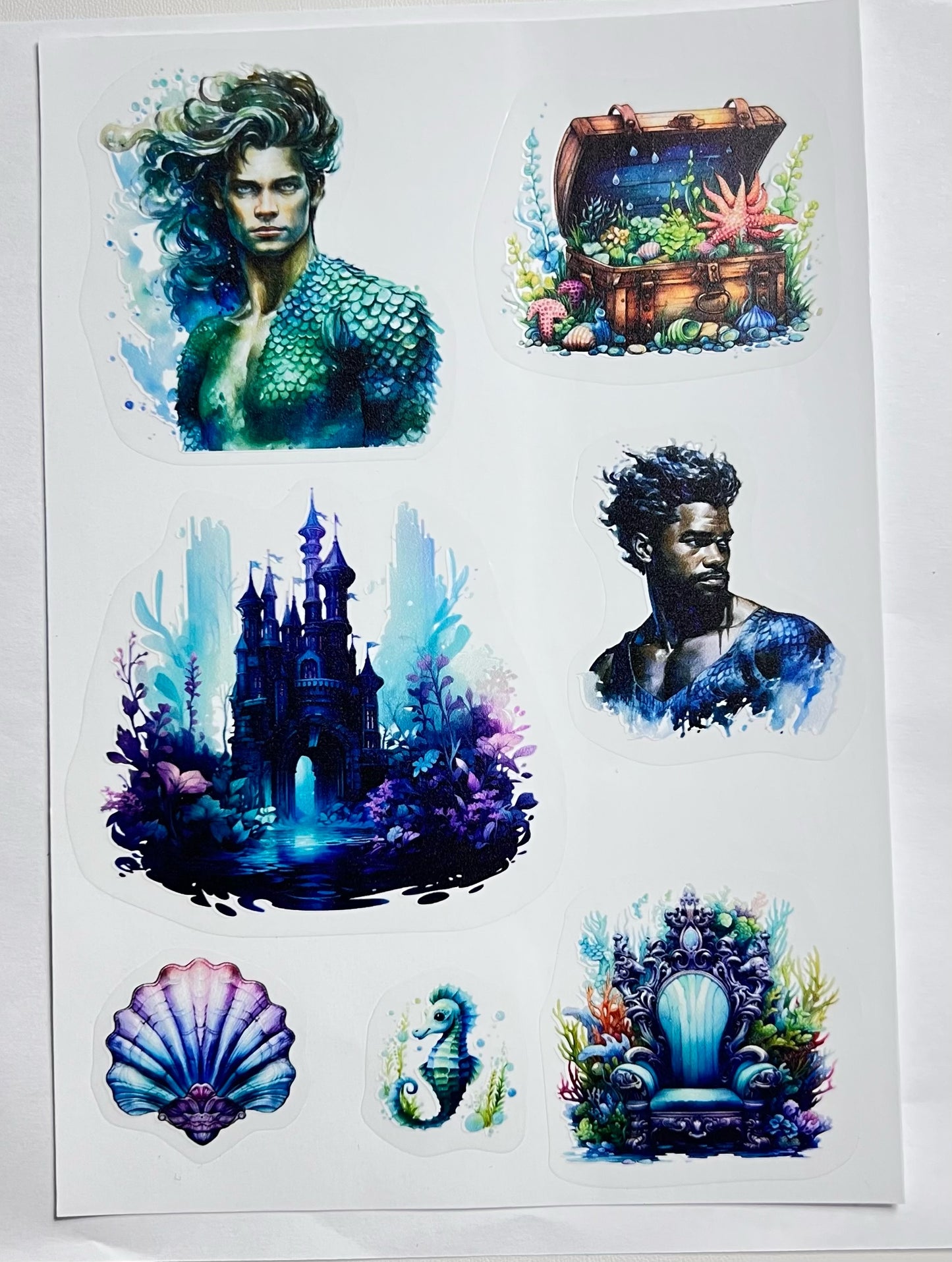 S-9 Underwater world/mermaid Stickers (pet precut sticker) 14*20cm each piece